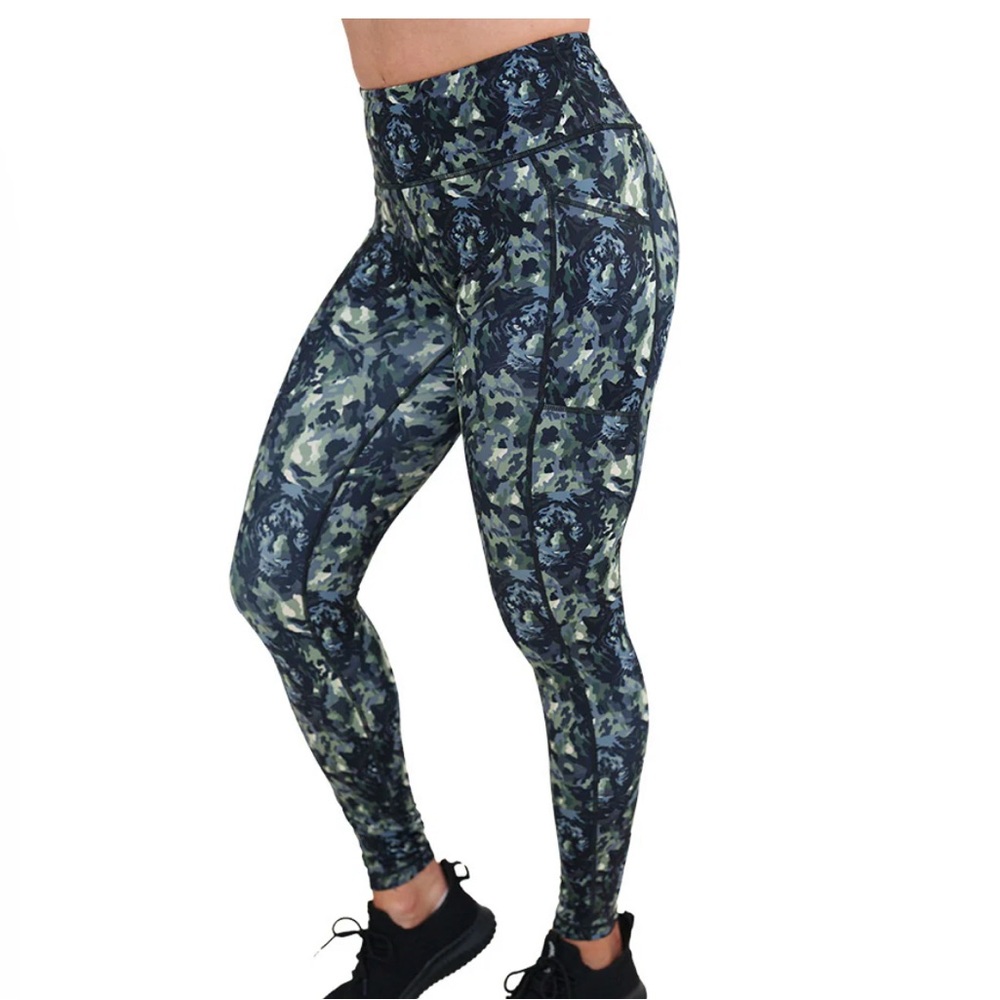 Constantly Varied Gear Blue and Green Patterned Leggings CVG